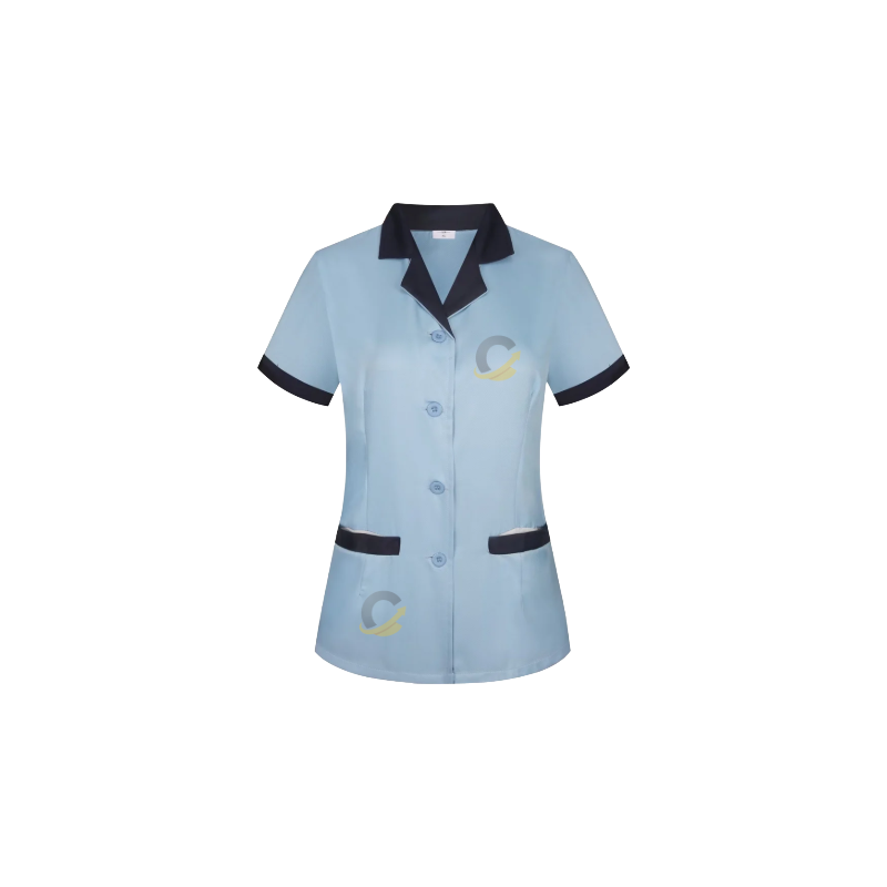 Women’s Classic Contrast-Trim Hospitality & Clinic Tunic - Light Blue